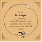gramps sunflower bracelet engraved gift for holidays birthday and inspirational confidence i love you to the moon and back