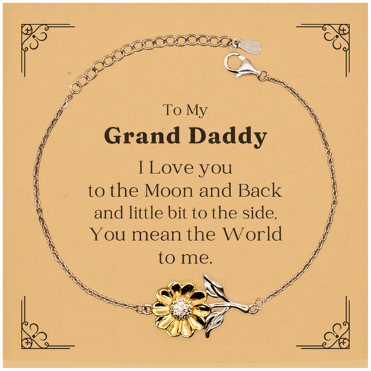 grand daddy sunflower bracelet engraved love for grandfather meaningful gift for birthday christmas and holidays