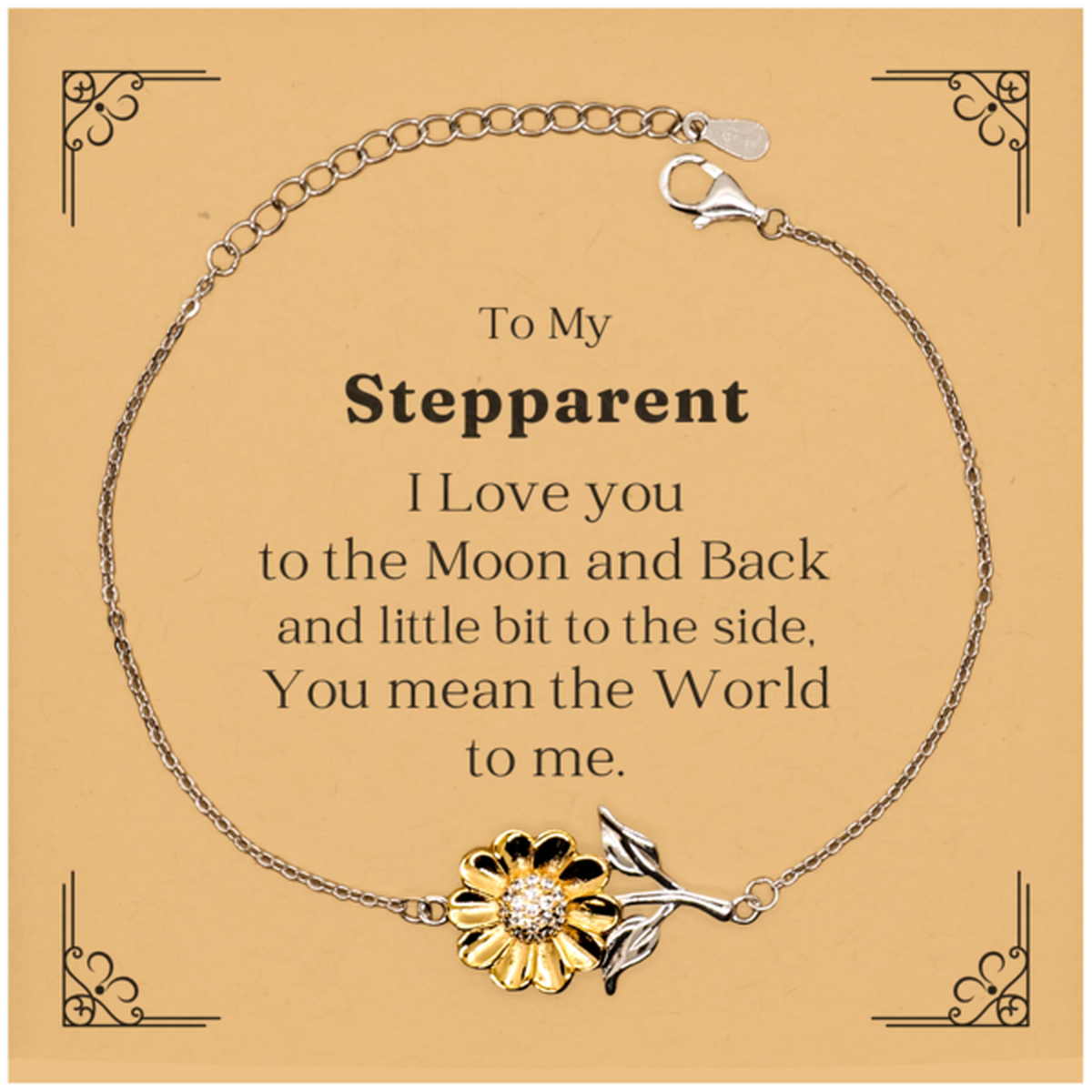sunflower bracelet stepparent i love you to the moon and back meaningful and inspirational gift for birthday christmas and holidays