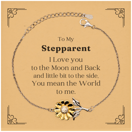 sunflower bracelet stepparent i love you to the moon and back meaningful and inspirational gift for birthday christmas and holidays