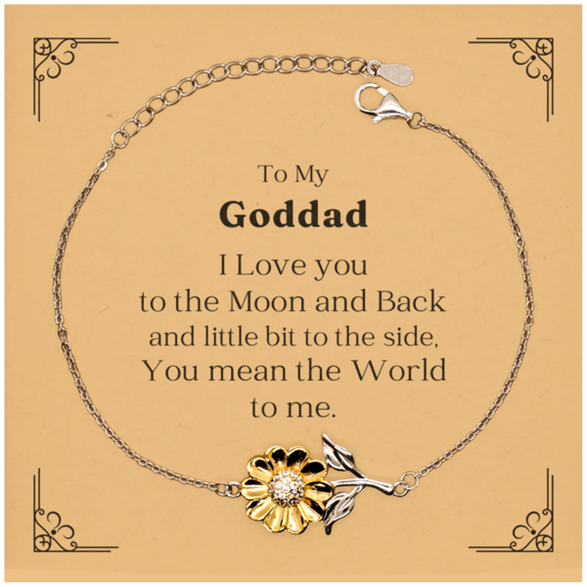 to my goddad bracelet engraved gift for fathers day birthday christmas inspirational jewelry for goddad who means the world to me