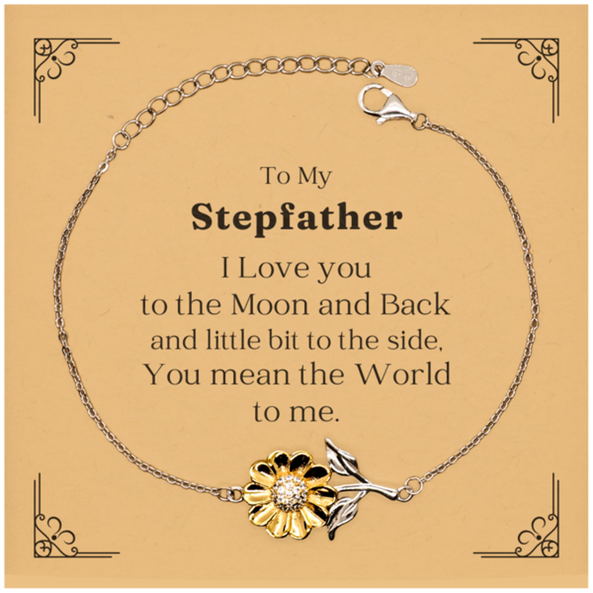 to my stepfather sunflower bracelet unique gift for christmas birthday and more stepfather bracelet to show love and appreciation engraved jewelry for stepfather