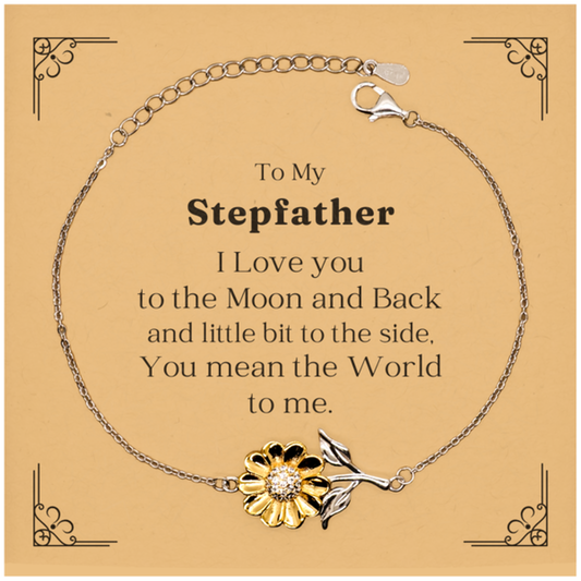 to my stepfather sunflower bracelet unique gift for christmas birthday and more stepfather bracelet to show love and appreciation engraved jewelry for stepfather