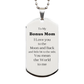 bonus mom silver dog tag i love you to the moon and back engraved gift for mothers day christmas graduation veterans day