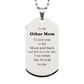 to my other mom i love you engraved silver dog tag gift for mothers day birthday christmas veterans day inspirational jewelry for women