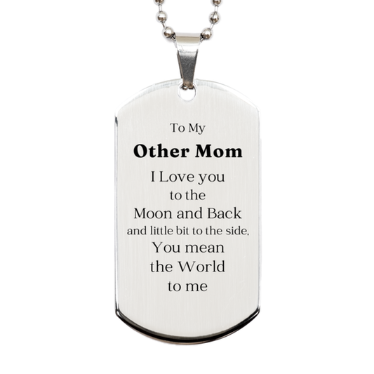 to my other mom i love you engraved silver dog tag gift for mothers day birthday christmas veterans day inspirational jewelry for women