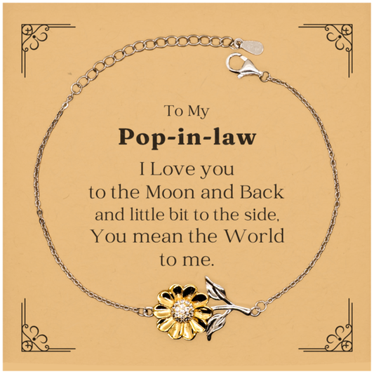 pop in law sunflower bracelet engraved with love for birthday gift expressing gratitude and appreciation thank you pop in law christmas holidays unique and inspirational token of affection