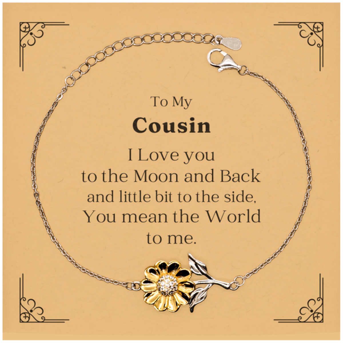 sunflower bracelet for cousin meaningful engraved gift to my loved one birthday christmas and graduation gift unique jewelry for women