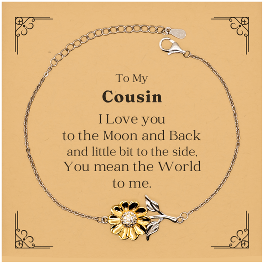 sunflower bracelet for cousin meaningful engraved gift to my loved one birthday christmas and graduation gift unique jewelry for women