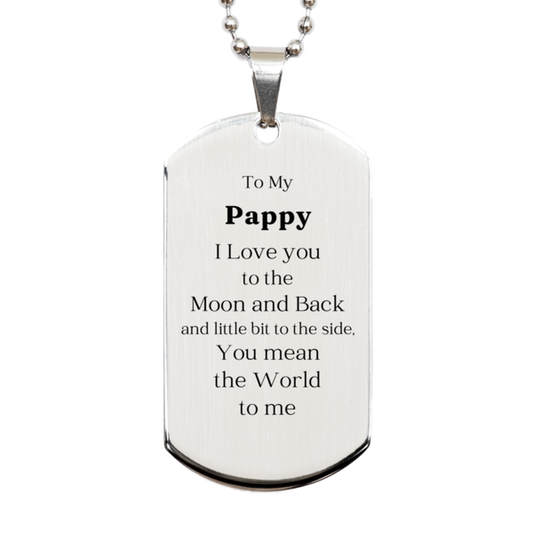 engraved silver dog tag pappy gift special birthday present for him inspirational quote with meaningful message unique veterans day christmas graduation easter fathers day idea