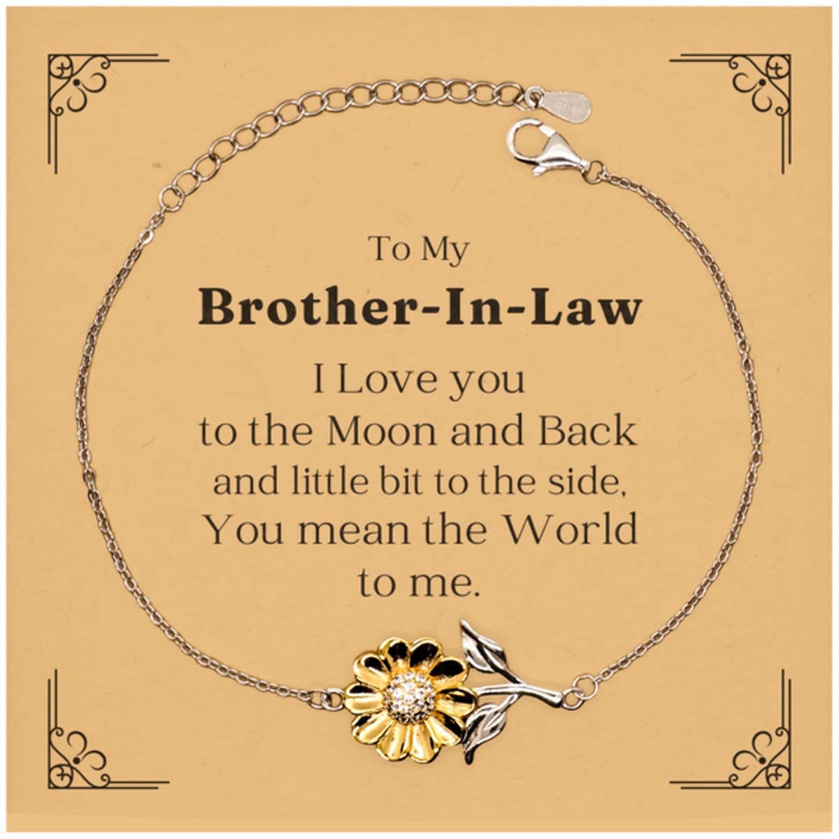 to my brother in law i love you engraved sunflower bracelet gift for birthday christmas and holidays