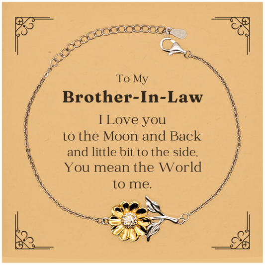 to my brother in law i love you engraved sunflower bracelet gift for birthday christmas and holidays