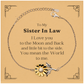 engraved sunflower bracelet christmas gift for sister in law i love you to the moon and back you mean the world to me
