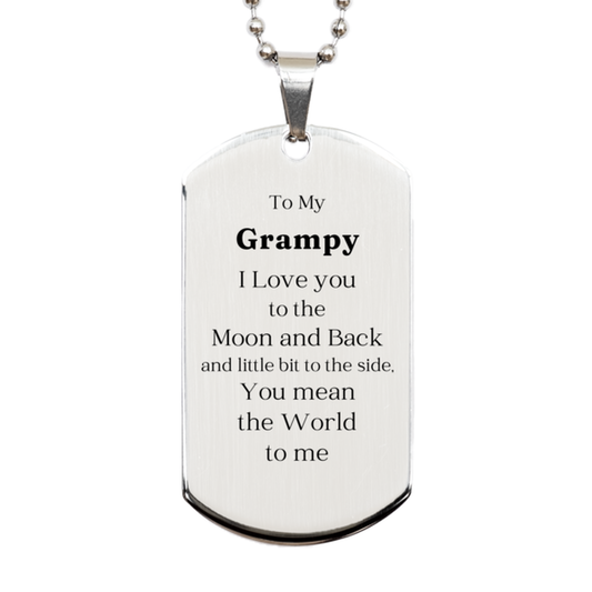 grampy silver dog tag engraved love you to the moon back perfect birthday gift for grandfather unique veterans day christmas easter present