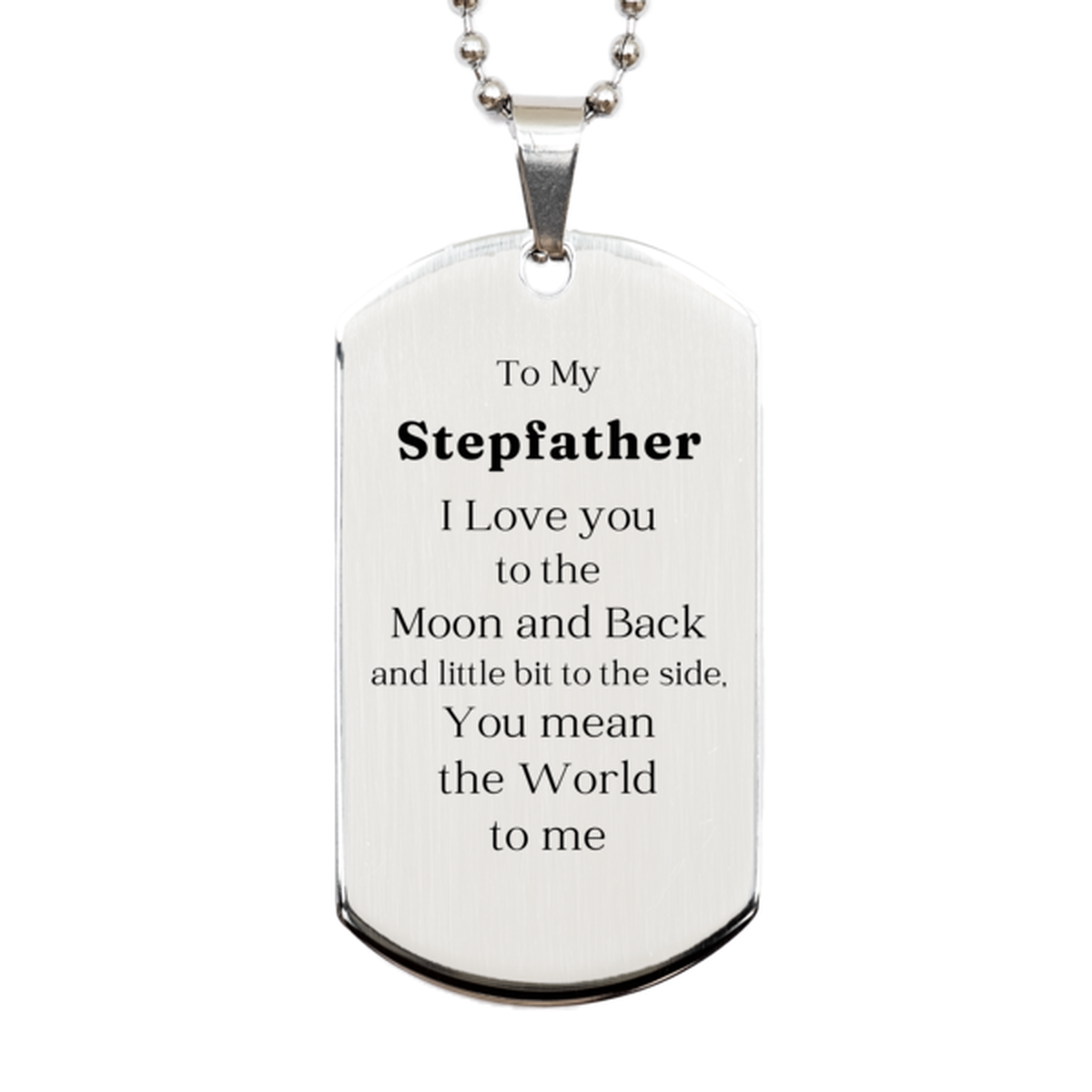 to my stepfather i love you engraved silver dog tag birthday gift for him