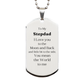 to my stepdad engraved silver dog tag perfect gift for fathers veterans day birthday i love you to the moon and back