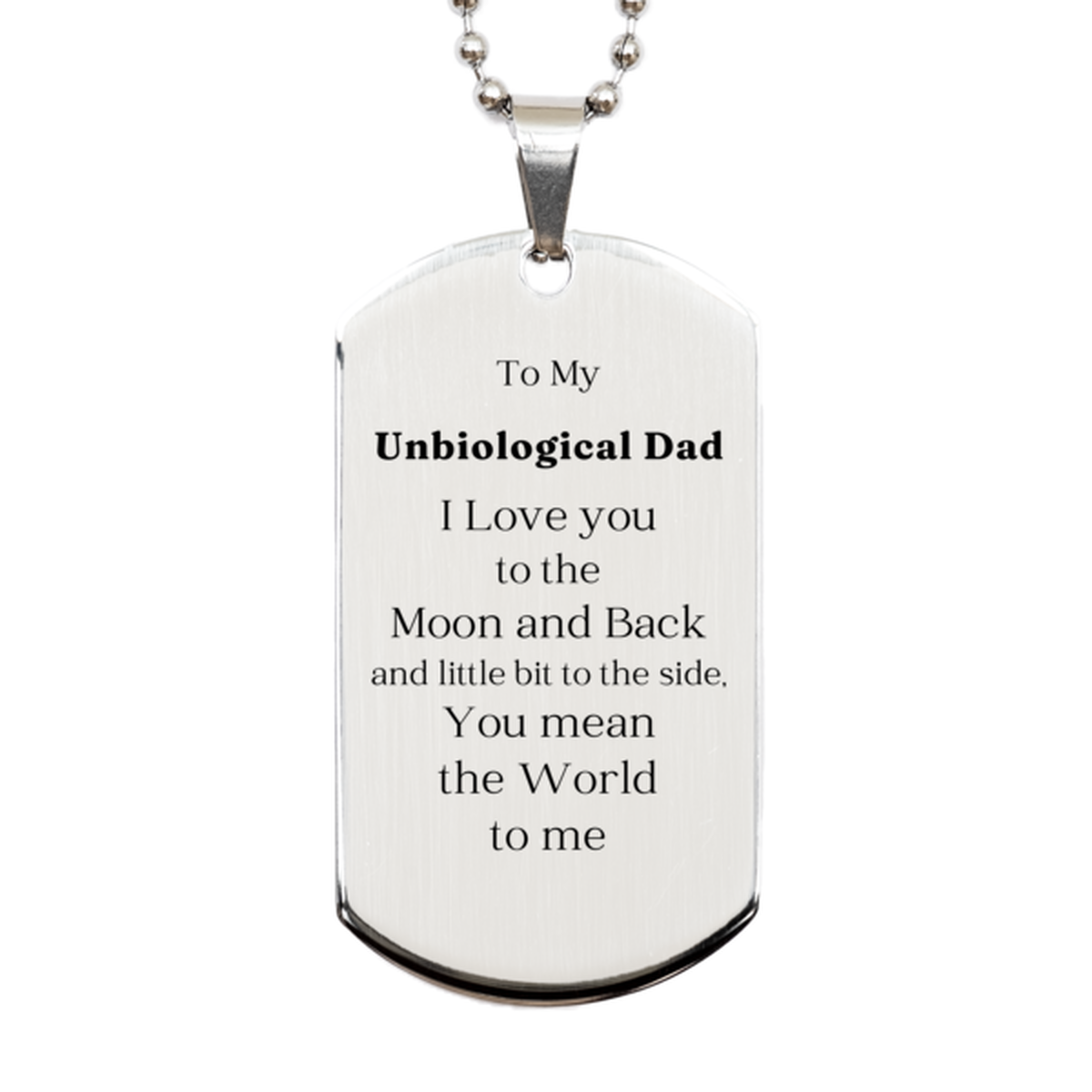 silver dog tag unbiological dad i love you engraved gift for fathers day veterans day christmas anniversary