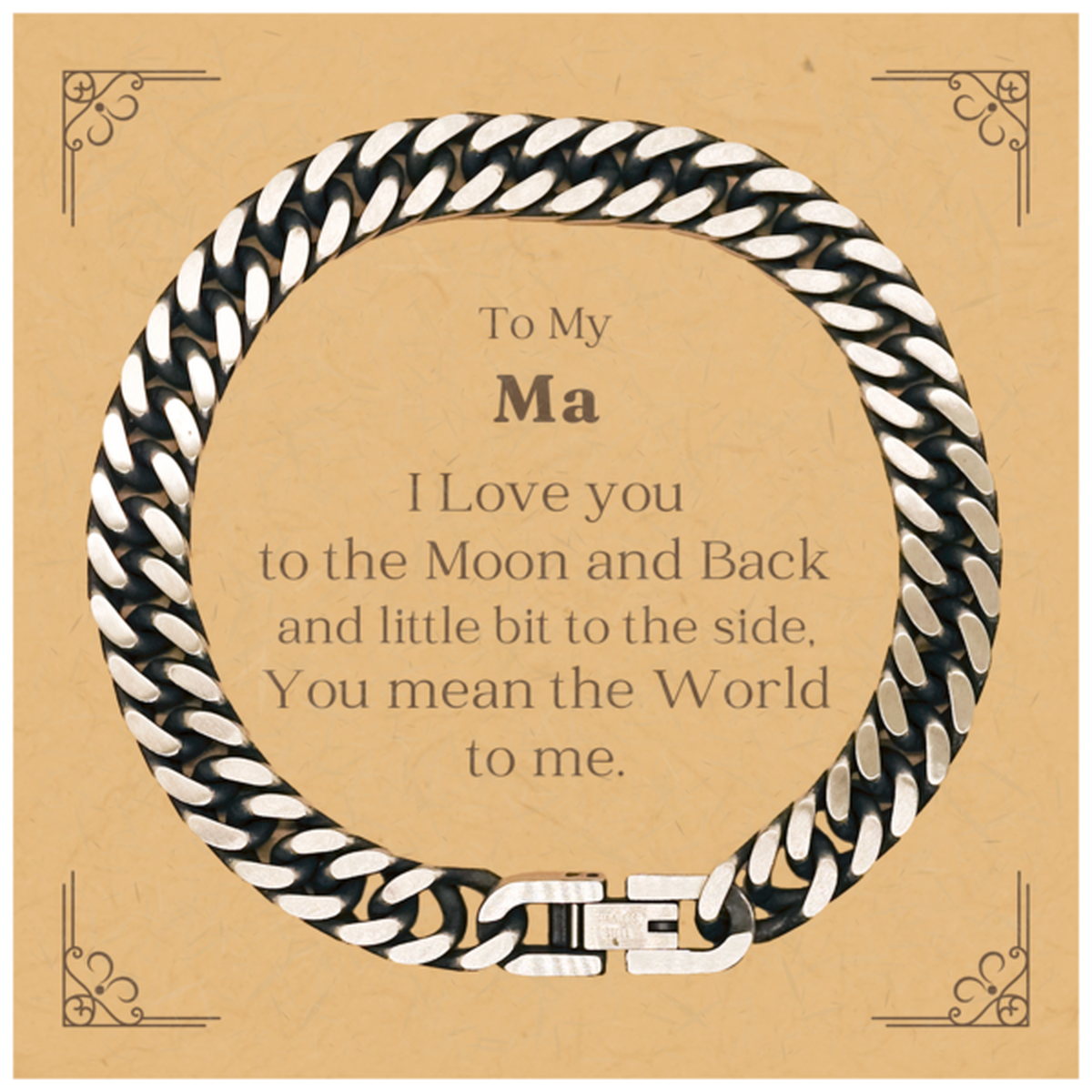 ma cuban link chain bracelet worlds greatest ma gift to my ma engraved love and appreciation mothers day birthday christmas valentines day graduation thanksgiving