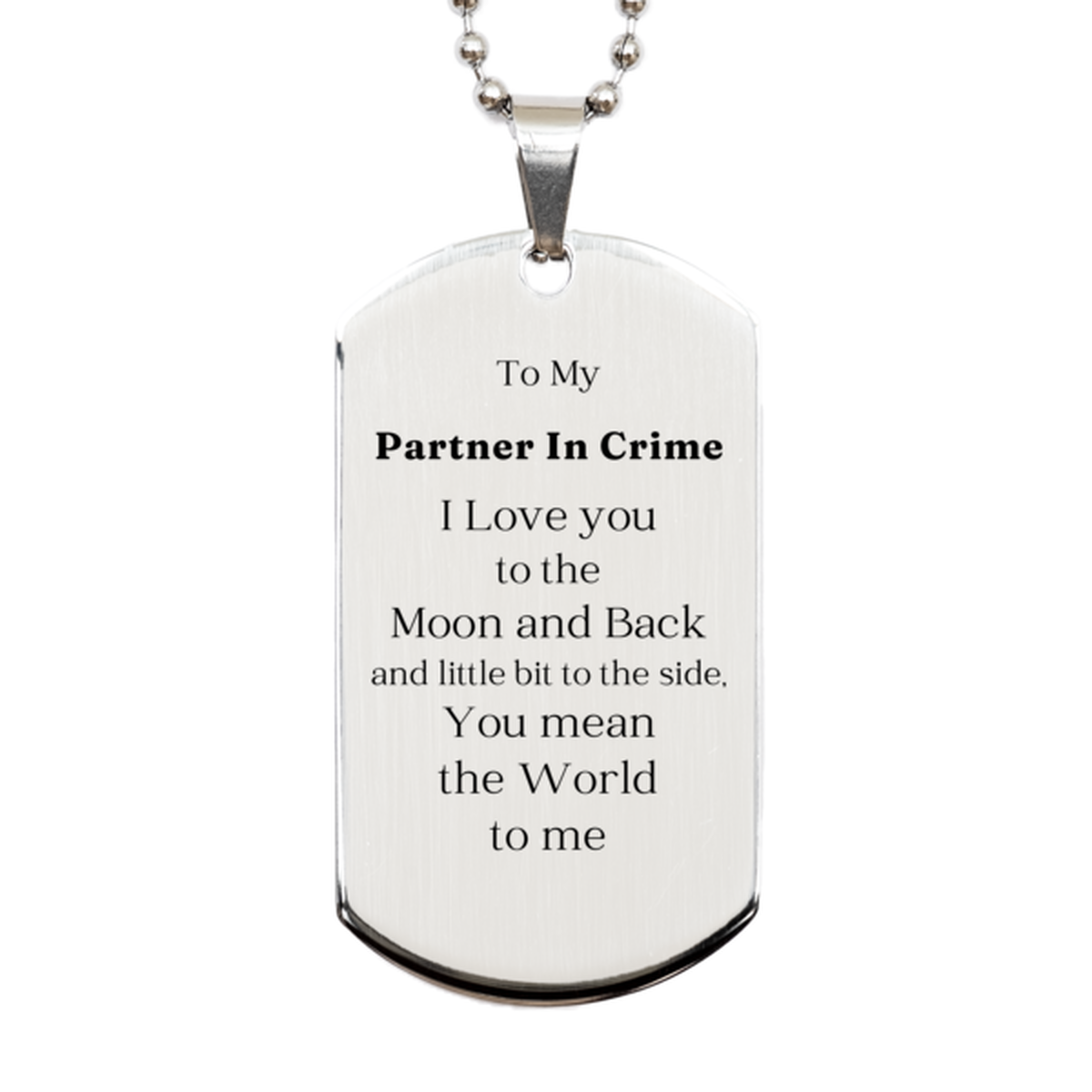 partner in crime engraved silver dog tag show your love this christmas