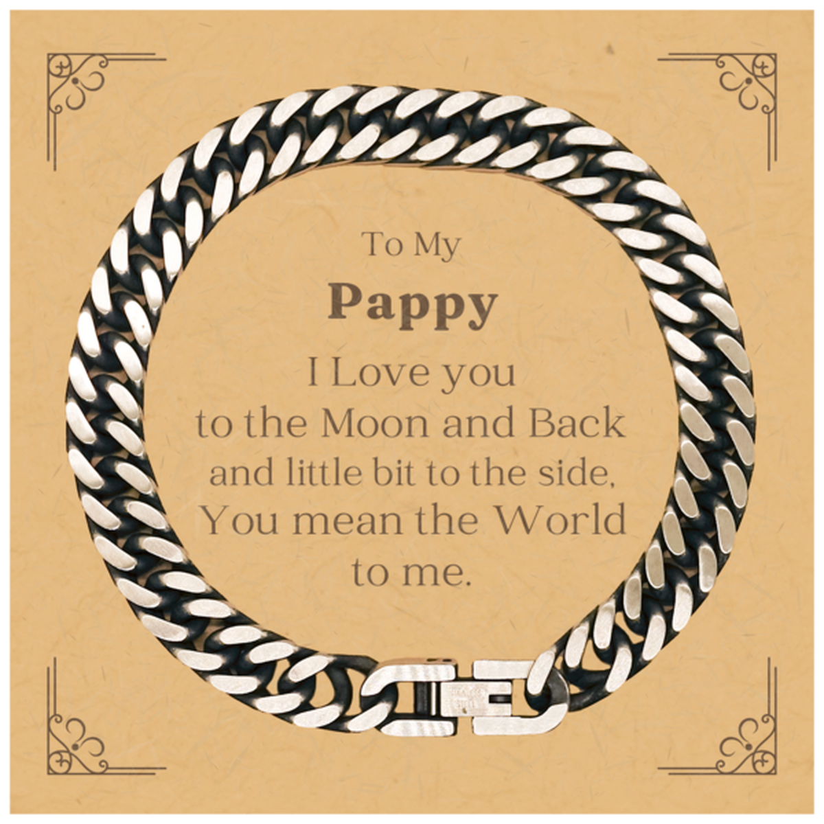 engraved cuban link chain bracelet for pappy perfect birthday gift to express love and appreciation