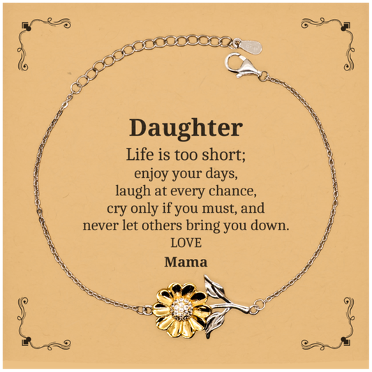 unique sunflower bracelet for daughter life is too short enjoy your days never let others bring you down gift for birthday christmas graduation easter filled with love hope and inspiration