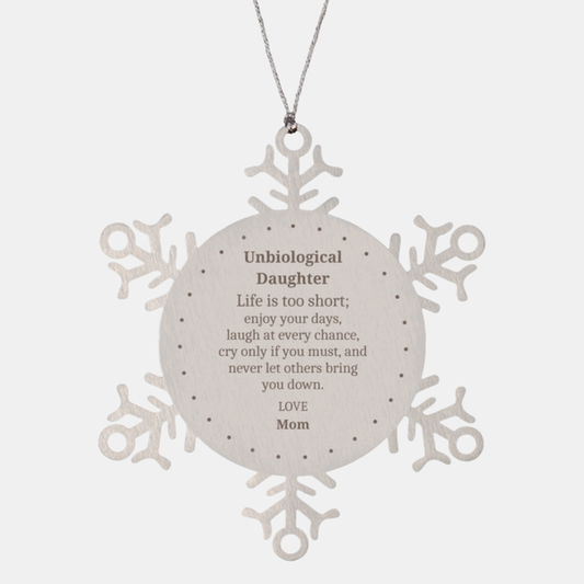 unbiological daughter snowflake ornament love mom inspirational christmas gift for unbiological daughter personalized holiday ornament