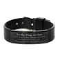 pop in law engraved black shark mesh bracelet a perfect gift to show your love and appreciation on christmas birthday or any special occasion unique and inspirational