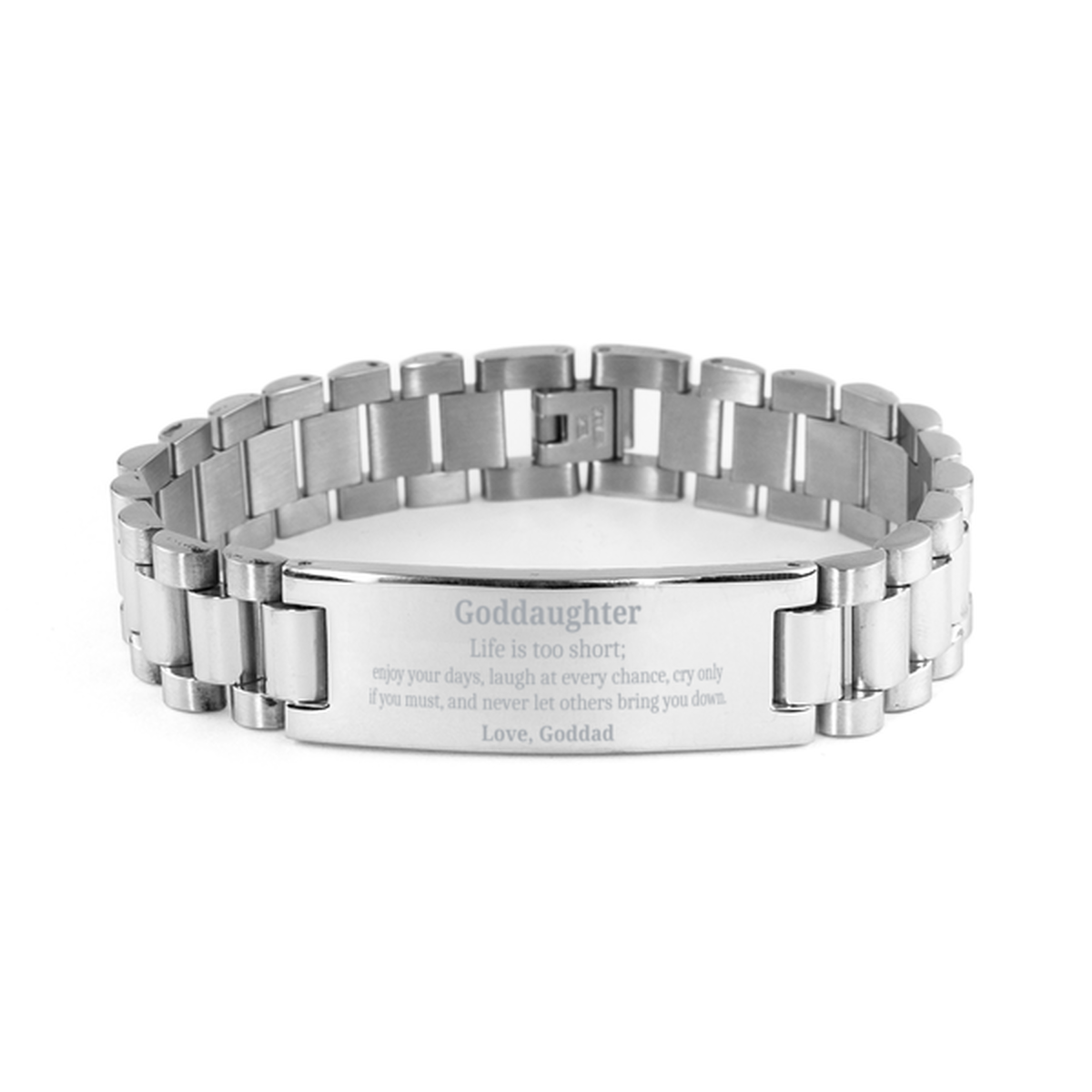 goddaughter stainless steel bracelet life is too short love confidence graduation gift