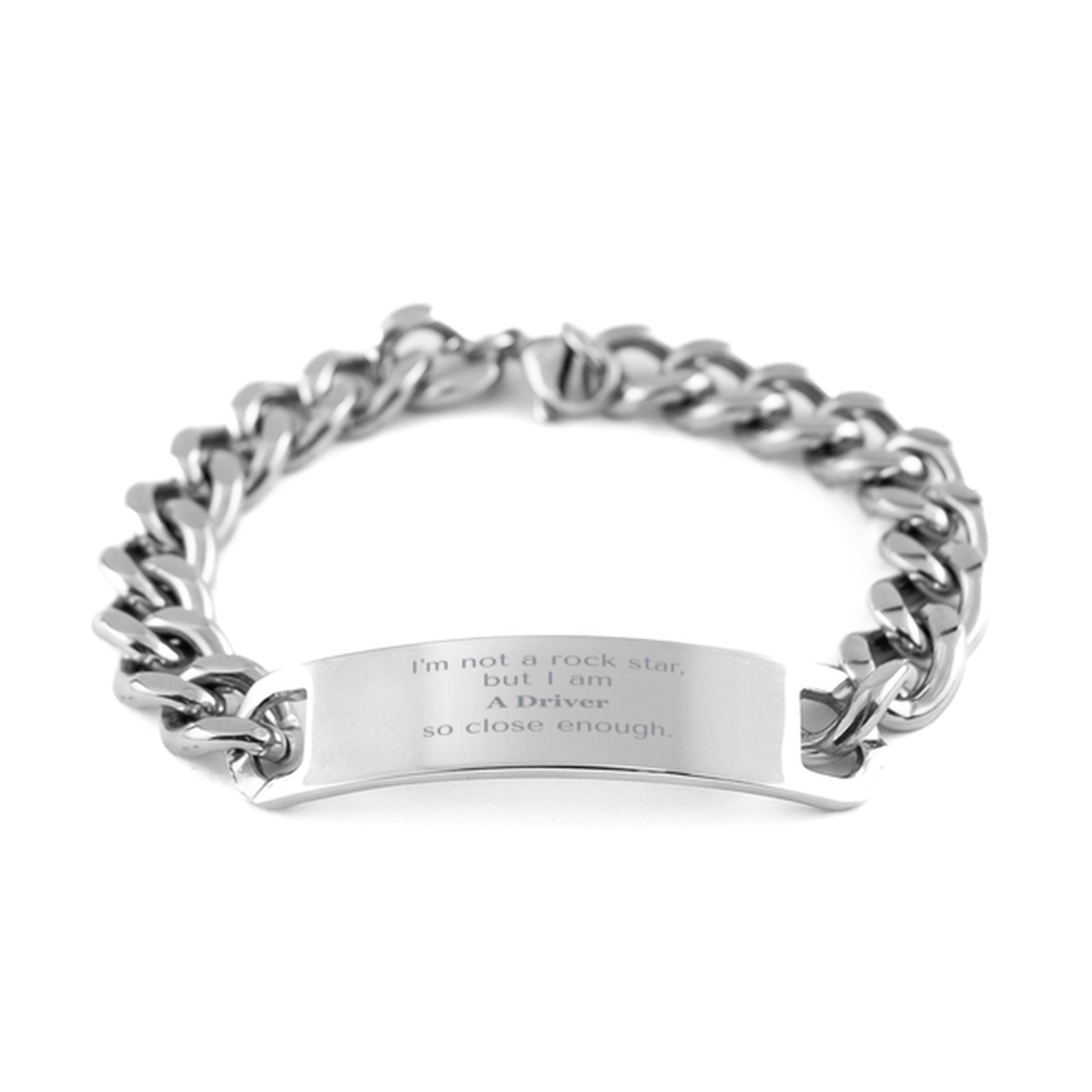 stainless steel driver cuban chain bracelet im not a rockstar but i am a driver perfect gift for birthday christmas and graduation
