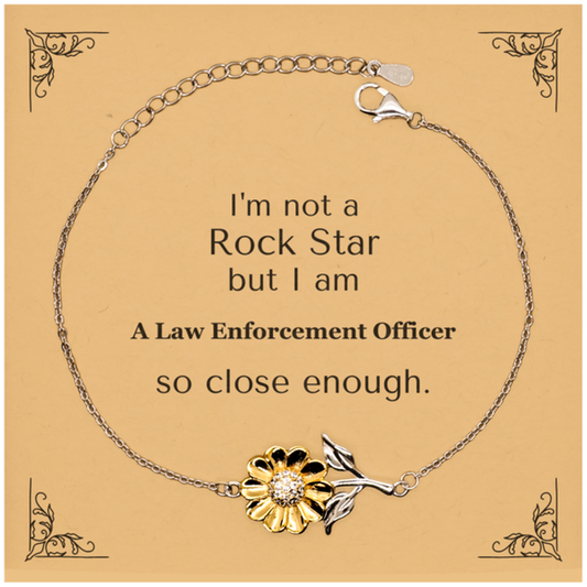 im not a rockstar but i am a law enforcement officer sunflower bracelet inspirational gift for holidays and graduation