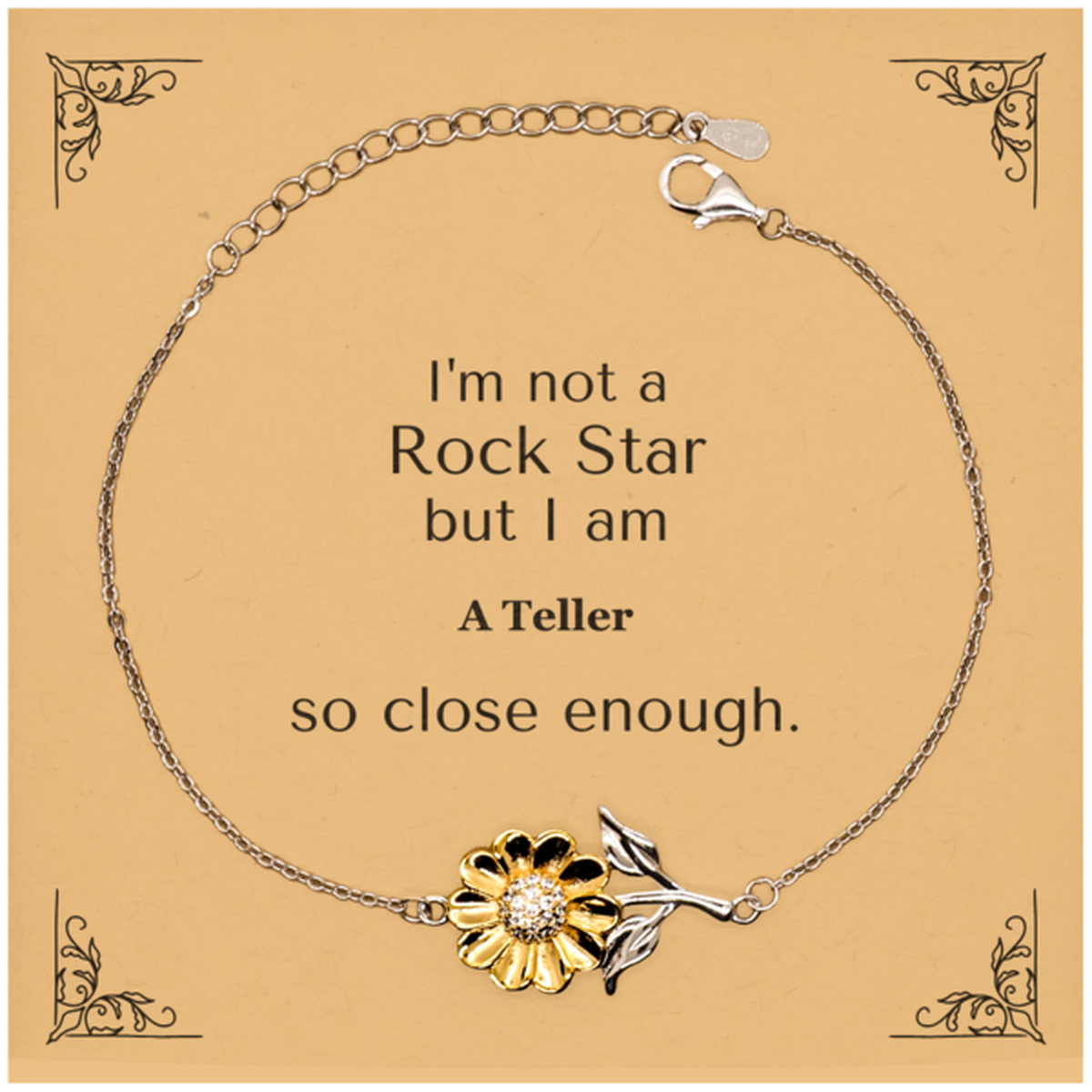 sunflower bracelet teller im not a rockstar but i am teller inspirational confidence jewelry for women birthday gift