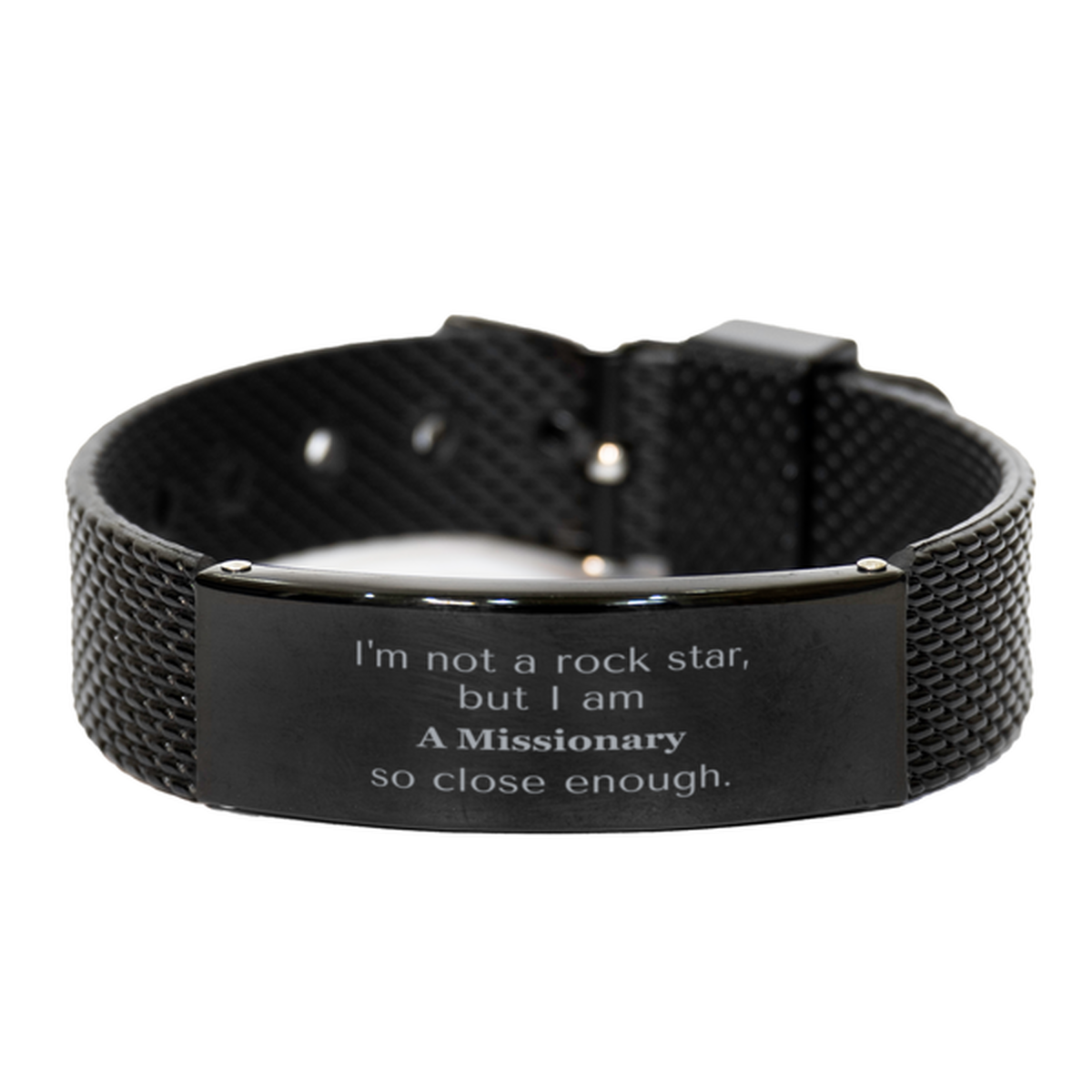 black shark mesh bracelet for missionary im not a rockstar but i am so close enough inspirational gift for christmas birthday graduation and easter strength confidence hope and faith in missionary journey