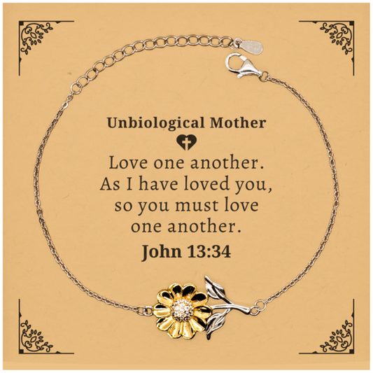 unbiological mother sunflower bracelet love one another inspirational gift for mothers day birthday christmas perfect mothers jewelry for her