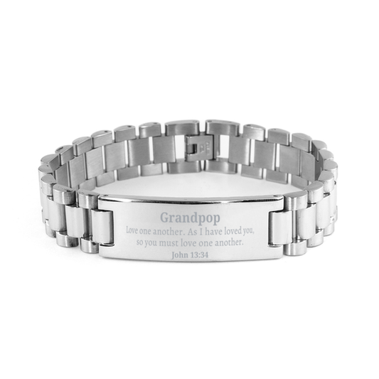 grandpop stainless steel bracelet love one another john 13 34 inspirational gift for grandpop meaningful christmas and birthday present