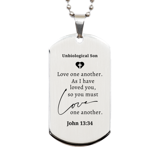 unbiological son i have loved you engraved silver dog tag gift for birthday christmas graduation inspirational love for unbiological son perfect for veterans day easter celebration