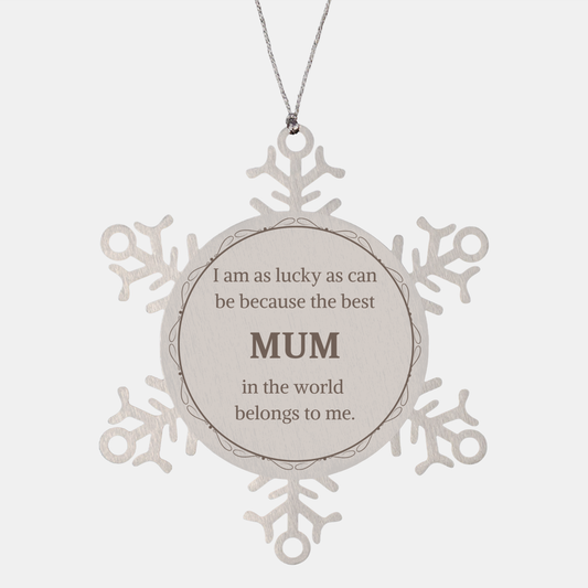 snowflake ornament for mum the best mum in the world engraved christmas gift for her holiday decorations to show mum love and appreciation