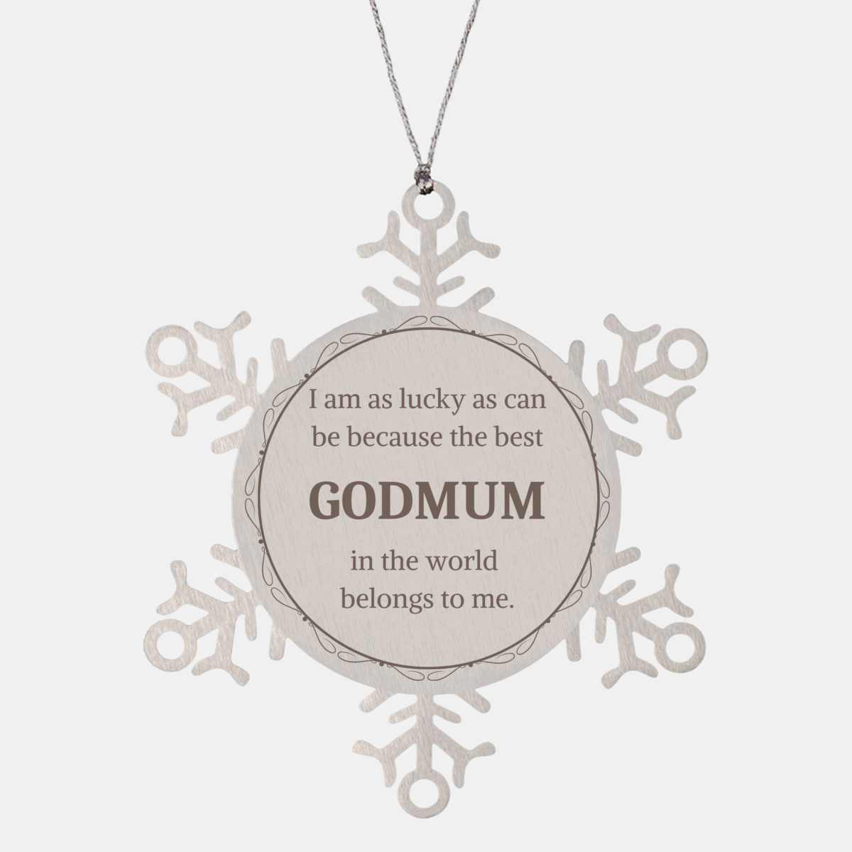 snowflake ornament godmum i am lucky best godmum belongs christmas