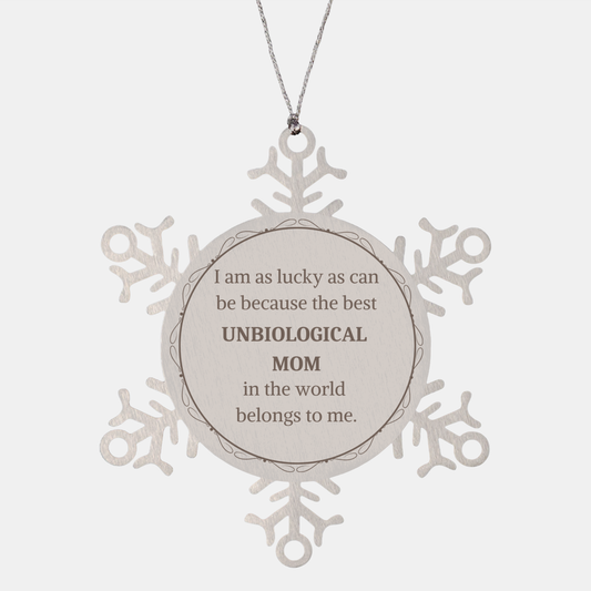 unbiological mom snowflake ornament unique gift for christmas mothers day birthday i am lucky to have you in my life