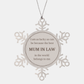 snowflake ornament mum in law gift best mum in law in the world christmas ornaments for mother in law from daughter son stocking stuffer birthday holiday decorations