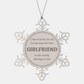 snowflake ornament gift for girlfriend the best girlfriend in the world belongs to me unique christmas present to show appreciation and love for her engraved anniversary surprise