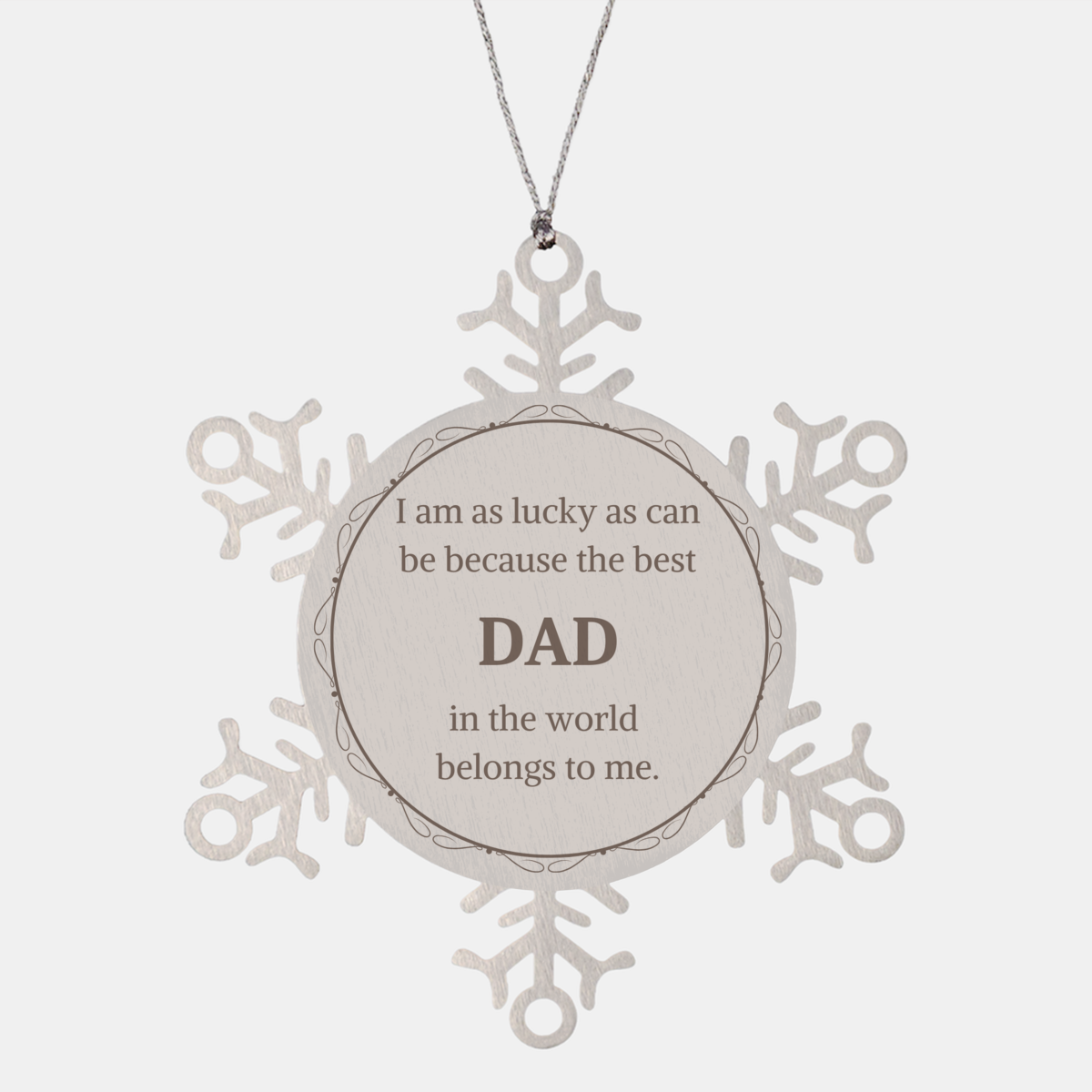 unique dad snowflake ornament engraved holiday gift for the best dad in the world