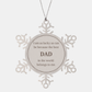 unique dad snowflake ornament engraved holiday gift for the best dad in the world