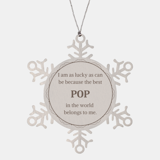 pop snowflake ornament the best pop in the world belongs to me engraved christmas gift for grandfather confidence holidays christmas decor unique present for pop