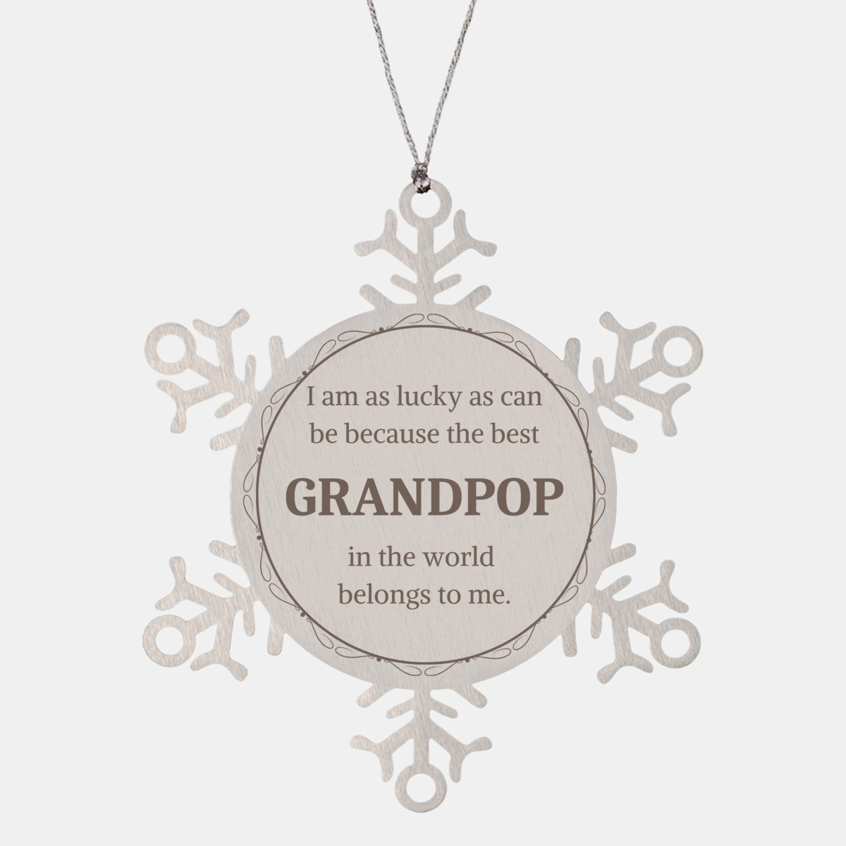 grandpop snowflake ornament unique engraved christmas gift for the best grandpop in the world hope love and family