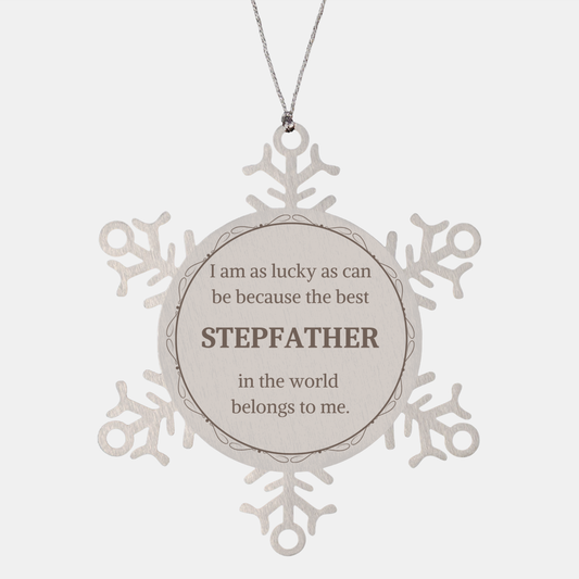 stepfather snowflake ornament i am lucky best in the world christmas gift