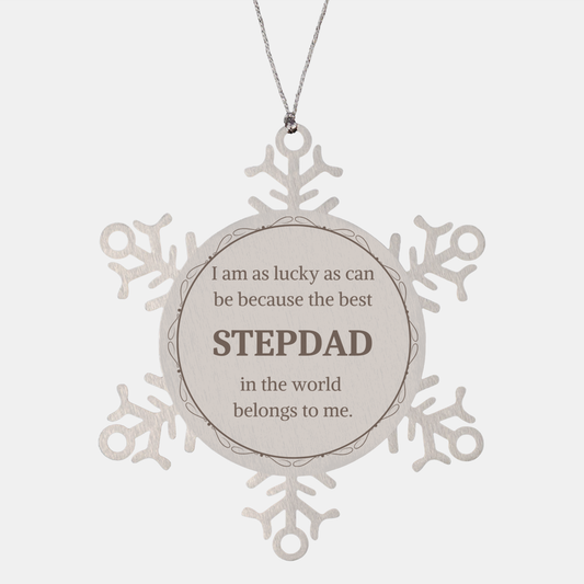 stepdad snowflake ornament best stepdad in the world belongs to me christmas gift for stepdad to show love and appreciation