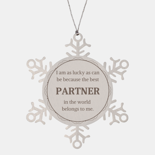 partner snowflake ornament i am lucky best belongs to me christmas