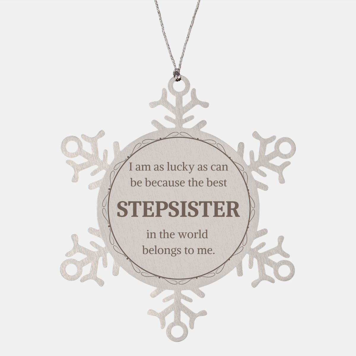 snowflake ornament stepsister best in the world engraved christmas gift