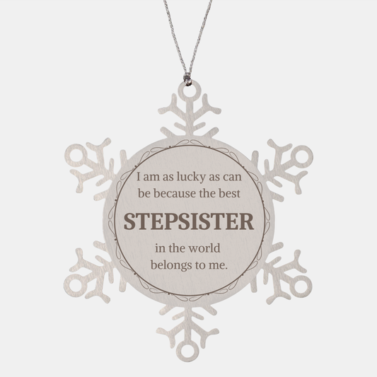 snowflake ornament stepsister best in the world engraved christmas gift