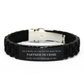 partner in crime black glidelock clasp bracelet perfect gift for birthday christmas and graduation engraved with inspirational quote